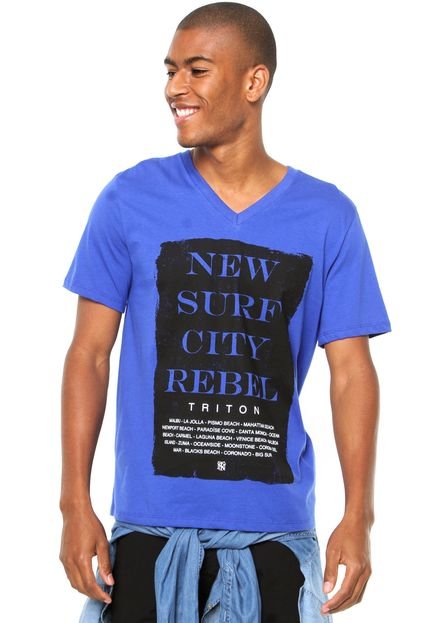 Camiseta Triton Brasil New Surf Azul - Marca Triton