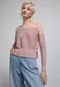 Blusa Tricot Forever 21 Recorte Tule Rosa - Marca Forever 21