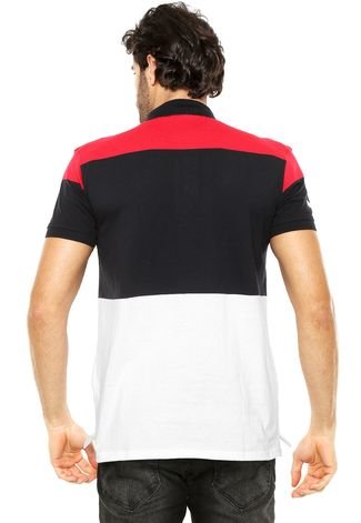 Camisa Polo Aleatory Listras Preta/Vermelho