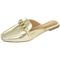 Sapato Mule Femino Donatella Shoes Bico Quarado Corrente Colorido Metalizado Ouro Light - Marca Monte Shoes