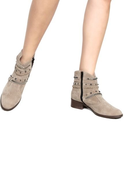 Bota DAFITI SHOES Apliques Bege - Marca DAFITI SHOES