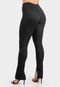 Legging Rioutlet Ribana Canelada Detalhe no Tornozelo Preta - Marca Rioutlet