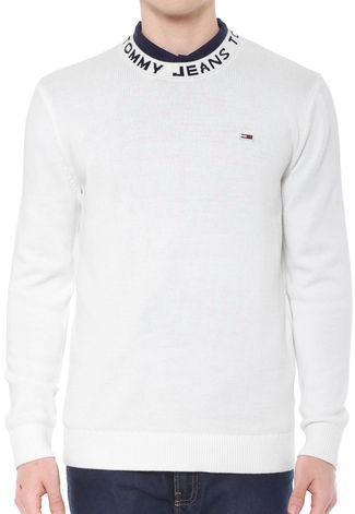 Suéter Tommy Jeans Neck Logo Sweat Branco