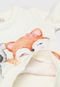 Conjunto Infantil 2pçs Manga Longa Brandili Cute Friends Off-White/Azul-Marinho - Marca Brandili