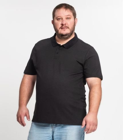 Camisa Polo Piquet Plus Size Masculino Kohmar Preto - Marca Kohmar