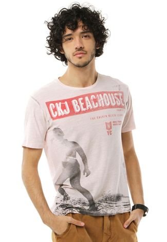 Camiseta Calvin Klein Jeans Beach House Rosa
