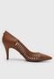 Scarpin Jorge Bischoff  de Couro Lasercut Marrom - Marca Jorge Bischoff