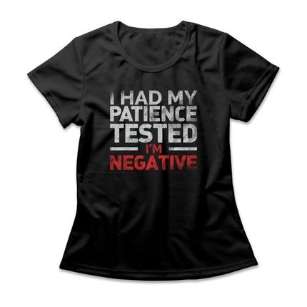 Camiseta Feminina Patience Tested - Preto - Marca Studio Geek 