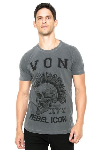 Camiseta Von Dutch  Rebel Icon Cinza - Marca Von Dutch 