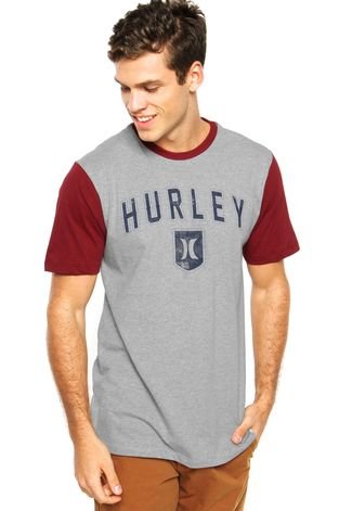 Camiseta Hurley Cloven Cinza/Vermelha