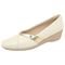 Sapato Feminino Anabela Ivone Off White Ouro Piccadilly 143206-7 - Marca Piccadilly