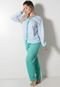 Pijama Longo Botão Linha Noite Amamentação Conforto Verde - Marca Linha Noite