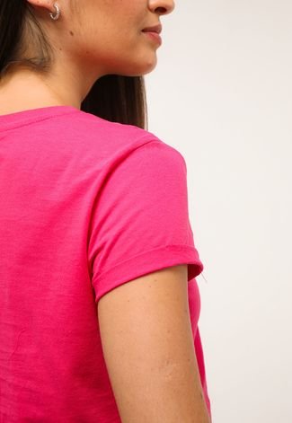 Camiseta Cropped Calvin Klein Jeans Wildern Pink