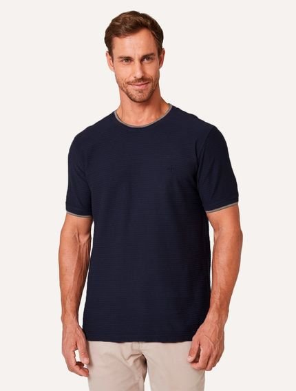 Camiseta Dudalina Masculina Cotele Texture Azul Marinho - Marca Dudalina