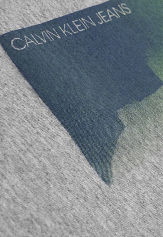 Camiseta Calvin Klein Kids Menino Estampa Cinza