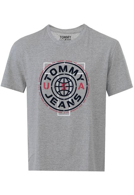 Camiseta Tommy Jeans Lettering Cinza - Marca Tommy Jeans