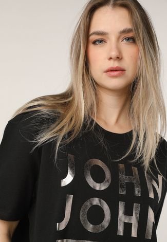 Camiseta John John Line Preta - Compre Agora