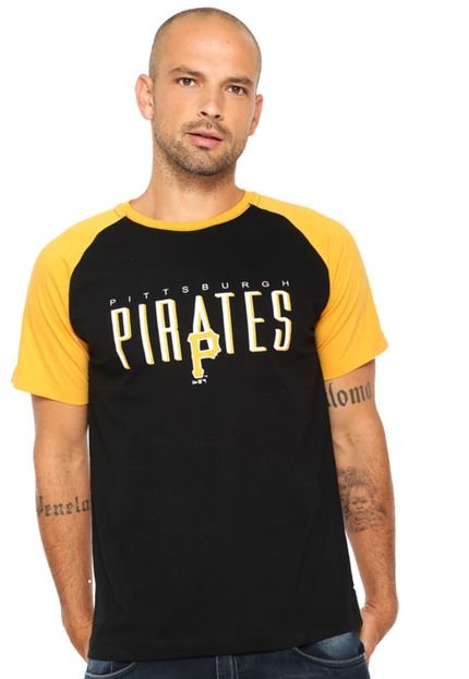 Camiseta New Era Pittsburgh Pirates Preta/Amarela  - Marca New Era