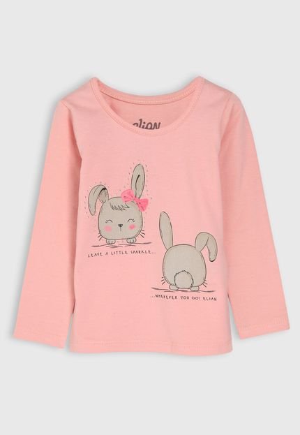 Blusa Elian Infantil Coelho Rosa - Marca Elian