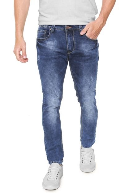 Calça Jeans Crocker Skinny Estonada Azul - Marca Crocker