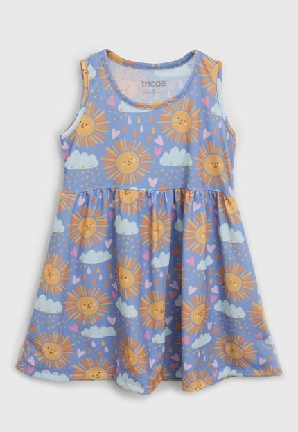 Vestido Tricae Infantil Sol Azul - Marca Tricae