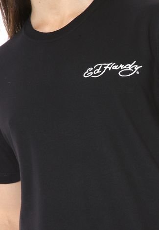 Camiseta Ed Hardy Surf Logo Sun Preta