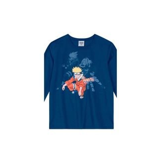 Camiseta Naruto Em Malha Infantil Unissex Azul Claro Incolor