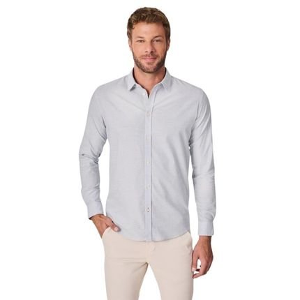 Camisa Ml Oxford Listra Conforto Reserva Azul Marinho - Marca Reserva