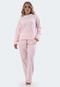 Pijama Feminino Linha Noite Longo Inverno Plush Super Conforto Rosa - Marca Linha Noite