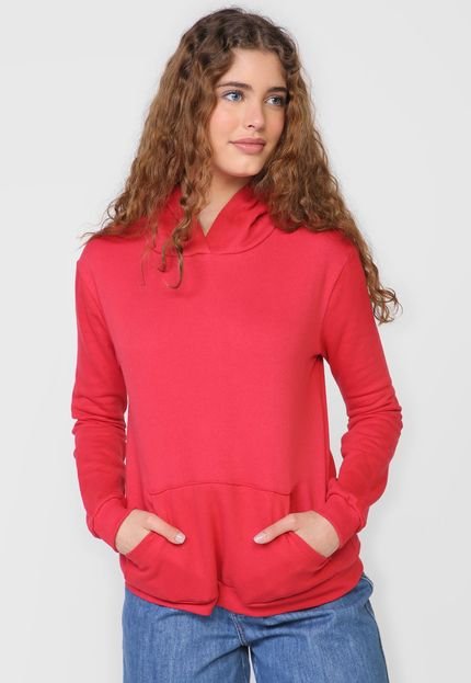 Moletom Flanelado Fechado FiveBlu Liso Vermelho - Marca FiveBlu