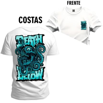 Camiseta Plus Size Unissex T-Shirt Premium Death Dow Frente Costas - Branco - Marca Nexstar