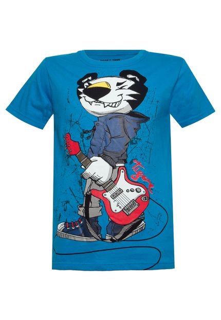 Camiseta Tigor T. Tigre Infantil Rock Azul - Marca Tigor T. Tigre