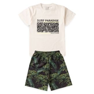 Conjunto Curto Menino Camiseta e Bermuda Surf Paradise