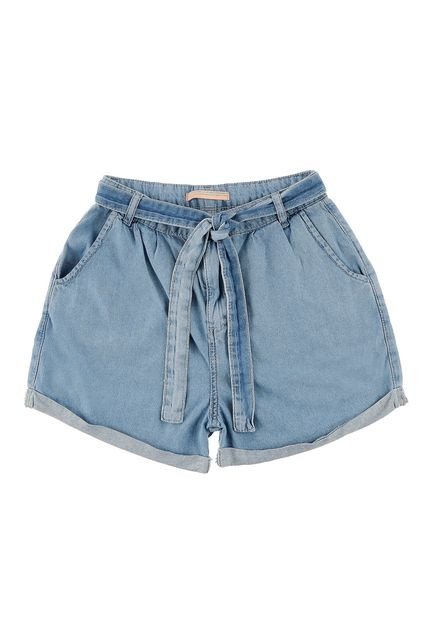 Shorts Jeans Juvenil Menina Baggy c/ Cinto Azul - Marca Crawling