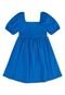 Vestido Manga Curta Infantil em Malha Laise Quimby Azul - Marca Quimby