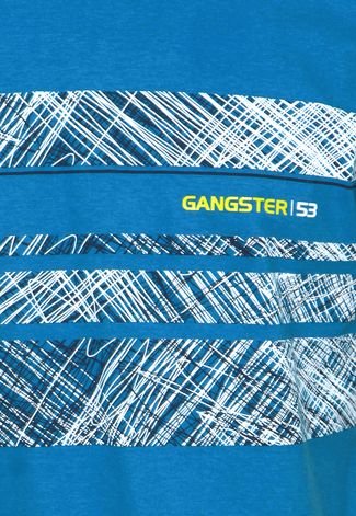 Camiseta Gangster Estampada Azul