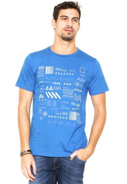 Camiseta Redley Símbolos Azul - Marca Redley