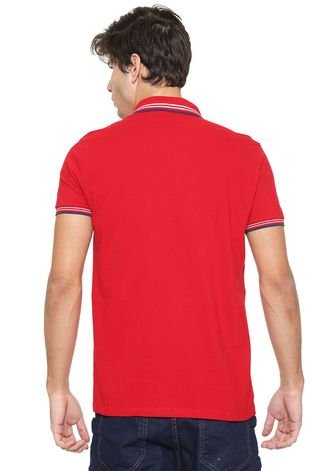 Camisa Polo Polo Wear Reta Listras Vermelha