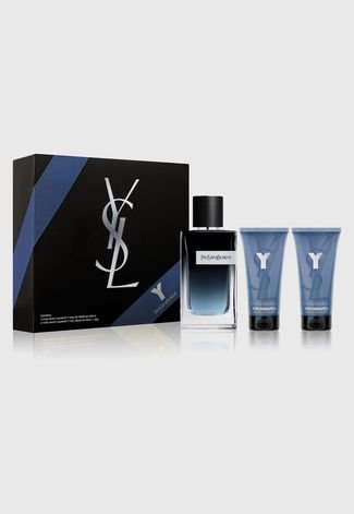 Kit Perfume 100ml Y Eau de Parfum com Duas Unidades Gel de Banho Y Eau de Parfum Ysl Yves Saint Laurent Masculino 50ml