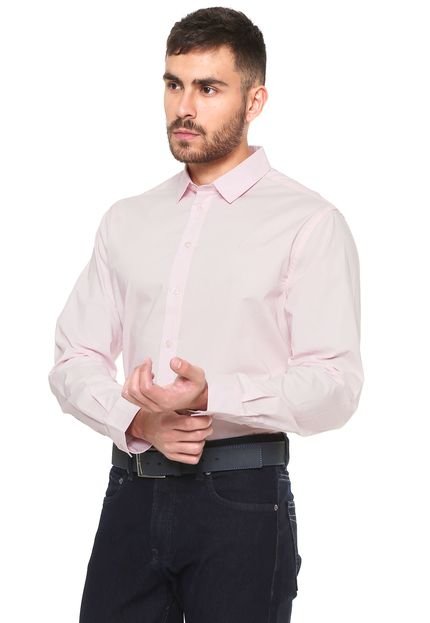 Camisa Colcci Slim Fit Básica Rosa - Marca Colcci