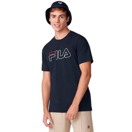 Camiseta Masculina Fila Letter Outline Preto - Marca Fila
