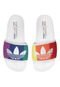 Chinelo Slide adidas Originals Adilete Pride Branco/Azul - Marca adidas Originals