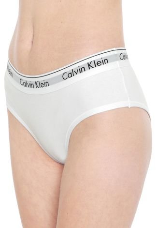 Calcinha Calvin Klein Underwear Biquíni Logo Branca