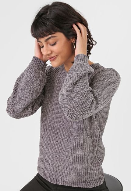 Suéter Tricot Malwee Texturizado Cinza - Marca Malwee