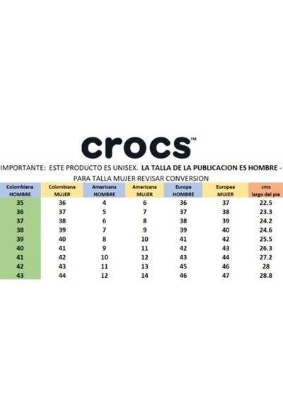 Crocs que talla 2025 comprar