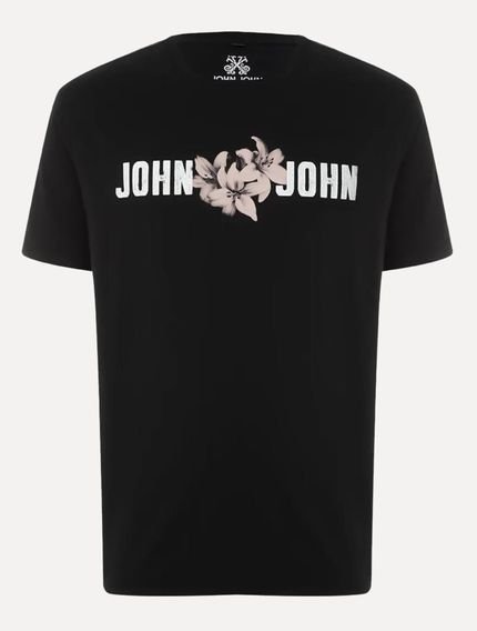 Camiseta John John Masculina Regular Lilies Preta Incolor - Marca John John