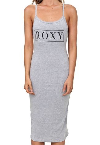 Vestido Roxy Midi Just Fine Cinza