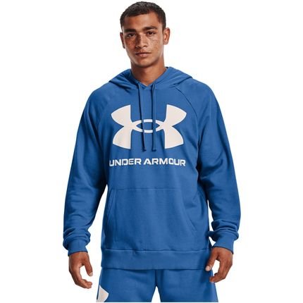 Moletom Under Armour Rival Fleece Big Logo Hoodie Azul Masculino - Marca Under Armour