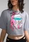 Camiseta Cropped Forever 21 Freedom Style Cinza - Marca Forever 21