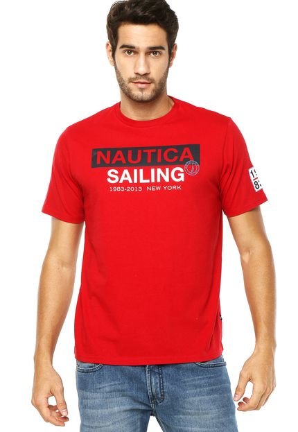 Camiseta Nautica Sailing Vermelha - Marca Nautica